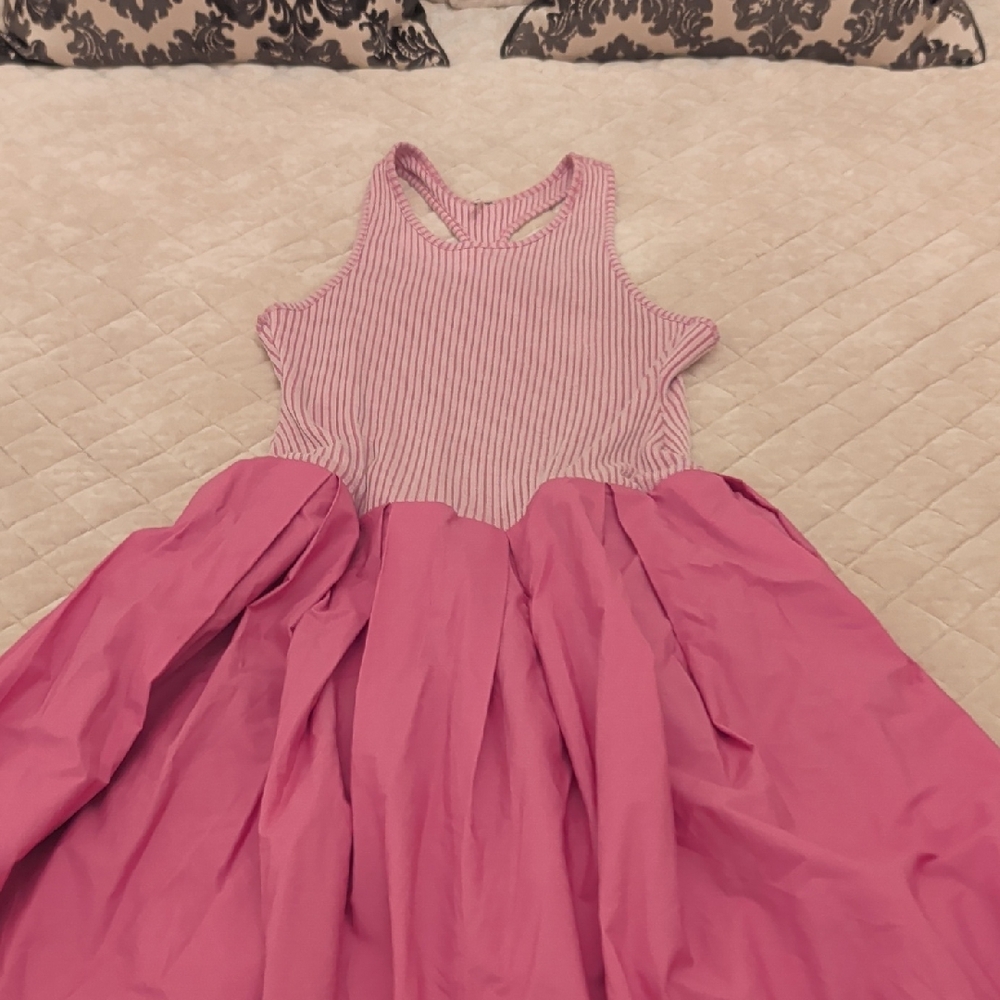 Free People Pink Striped Tank Top  Midi Dress